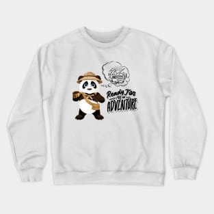 Adventurous Cute and Funny Panda Bear Crewneck Sweatshirt